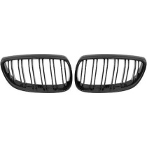 BMW 3-Serie E92 / E93 2006-2010 Dubbelribbad Blanksvart Sportgrill / Njurar Performance-Look